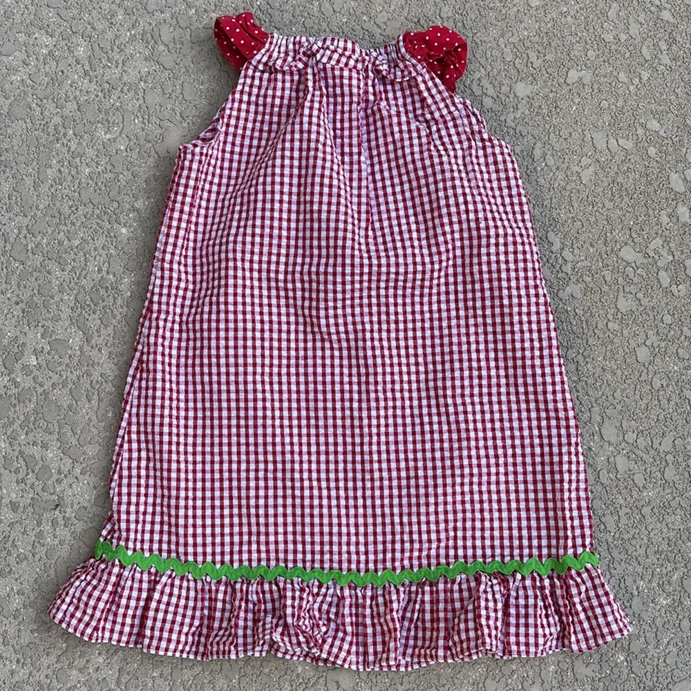Emily Rose  Seersucker Sundress Strawberry Plaid Red Girls Size 6 Summer